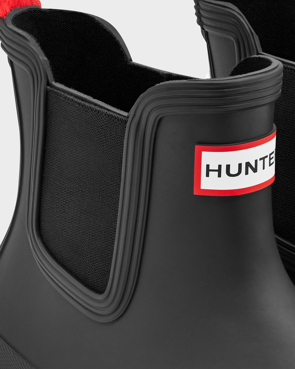 Women Hunter Original Flat Heel Calendar Sole | Chelsea Boots Black/White | NZ-27483-XNZI